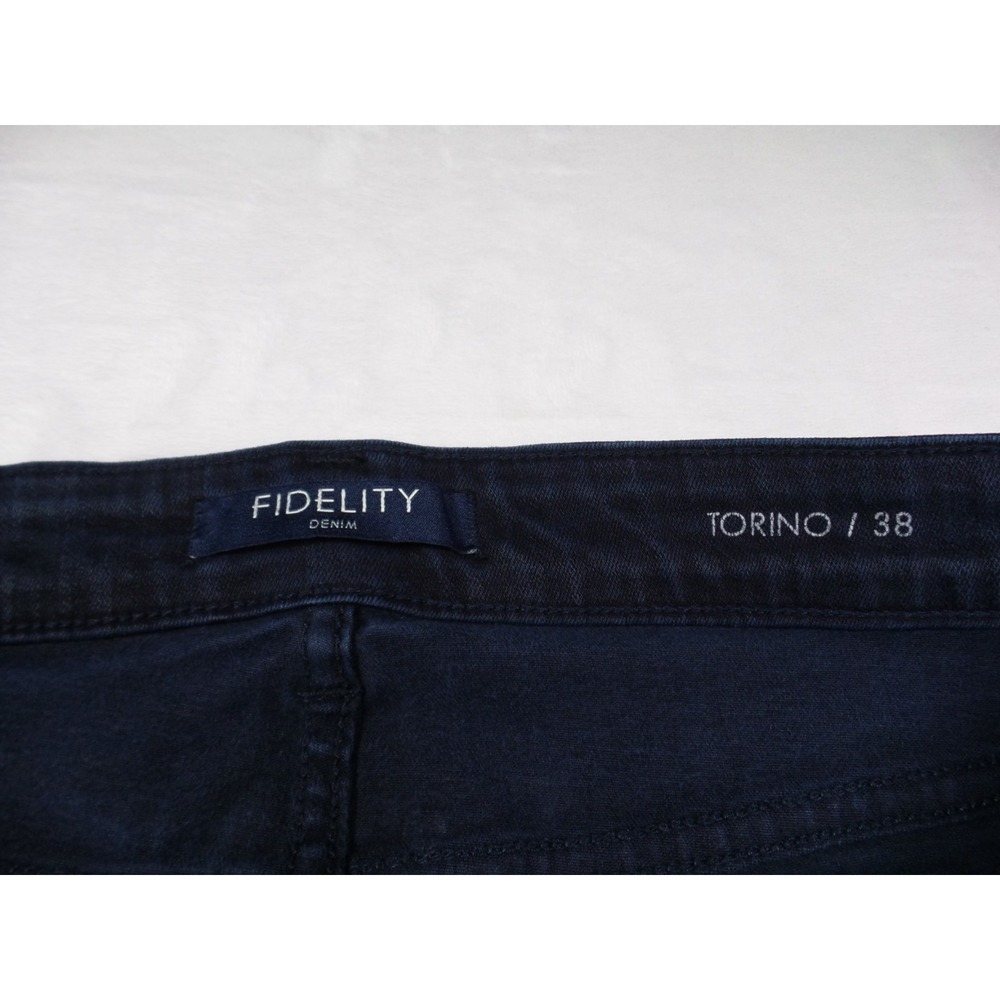Fidelity‎ Jeans Mens Size 38 Blue Denim Torino Mid Rise Dark Wash Stretch - Picture 13 of 16